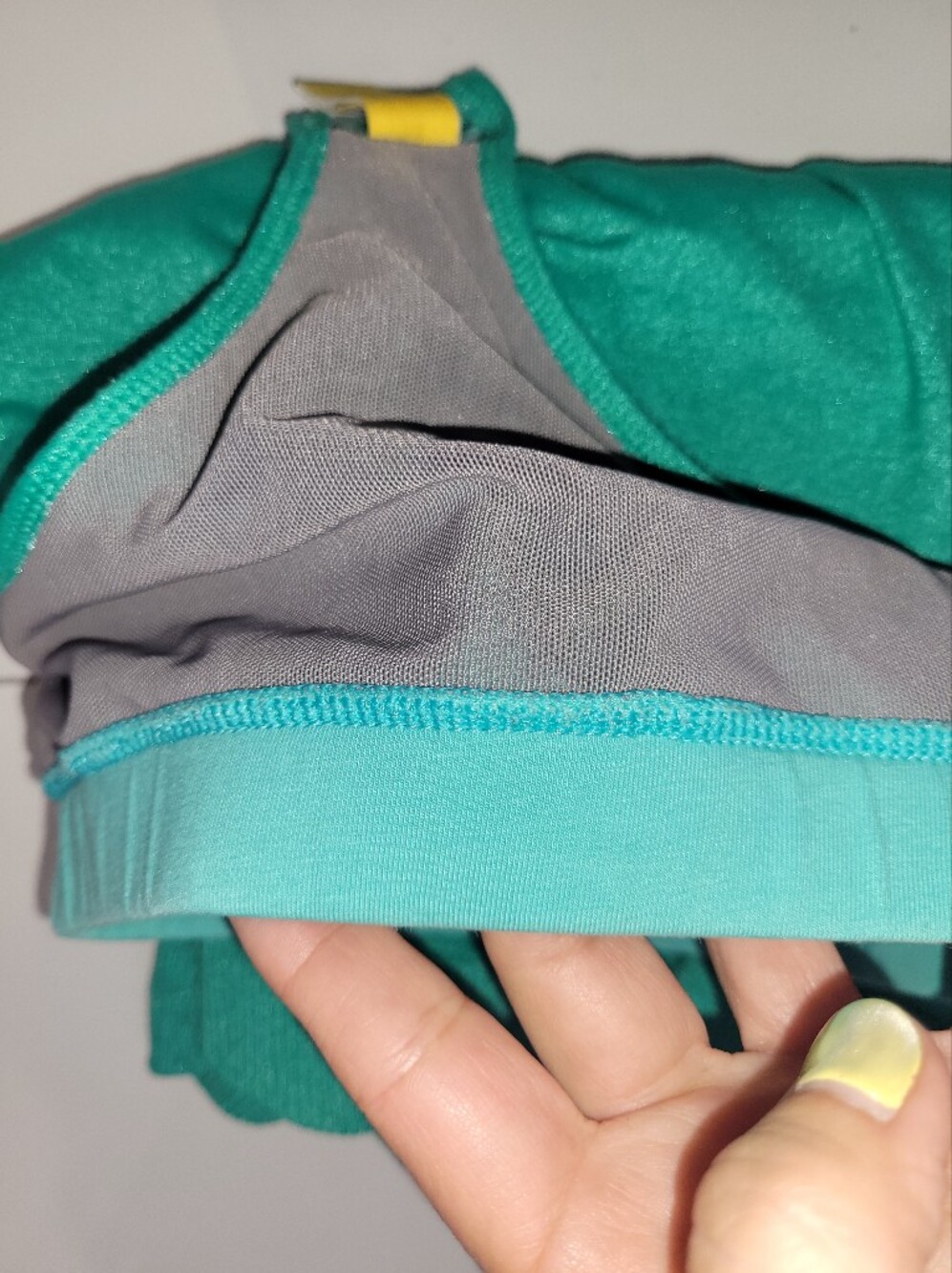Lolë Emerald Green Glitter Strappy Tank Top Asymmetrical Hem XS - Picture 9 of 13